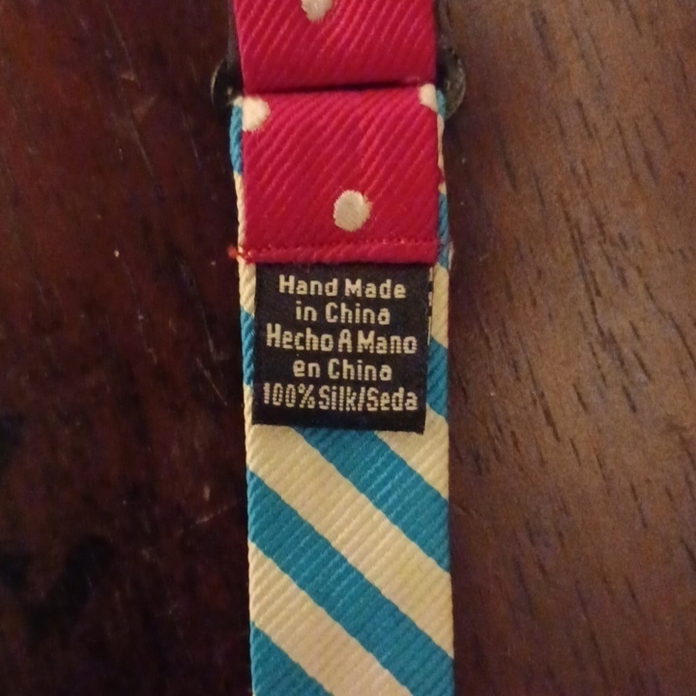 Polka-dot and Striped Reversible Bowtie - Picture 4 of 5